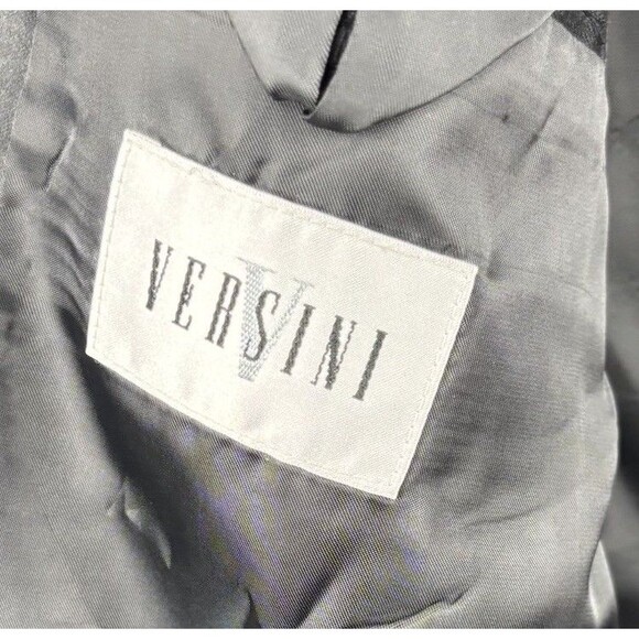 Versini Men's Tuxedo 2 Piece Suit Jacket Pants Black Wool Satin Lapels Size 50L - Picture 4 of 10